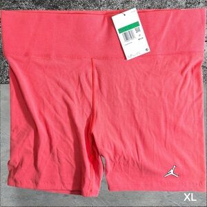 •NWT• Air Jordan Women's Ribbed Pink (coral) Bike Shorts • XL
